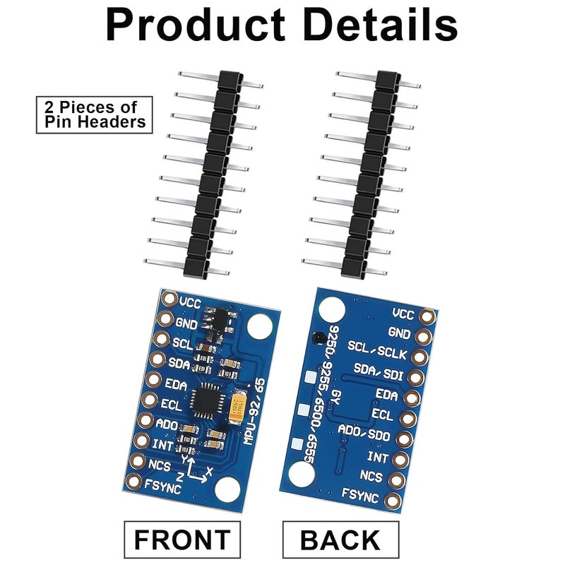 Coliao MPU9250 GY-9250 9-Axis 9 DOF 16 Bit Gyroscope Acceleration Magnetic Sensor 9-Axis Attitude +Gyro+Accelerator+Magnetometer Sensor Module IIC/SPI MPU9250/6500 - Image 2